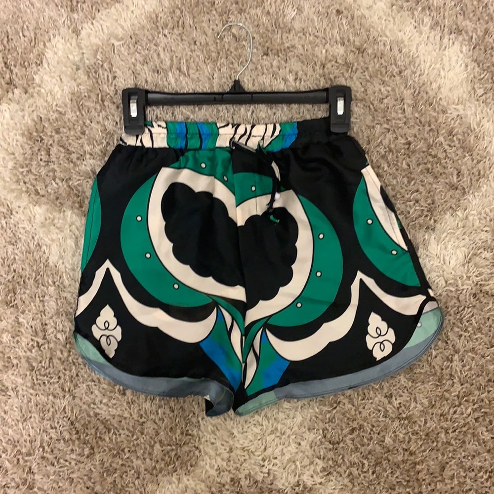 multicolored silk shorts